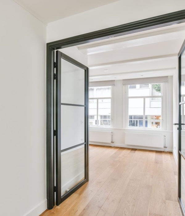Stylish open doors in elegant luxury apartmeent